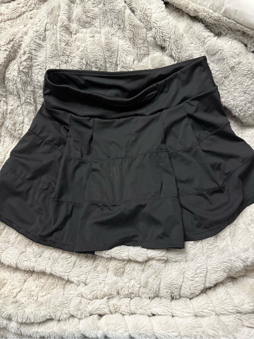 Black Athletic Skirt with Built-In Shorts